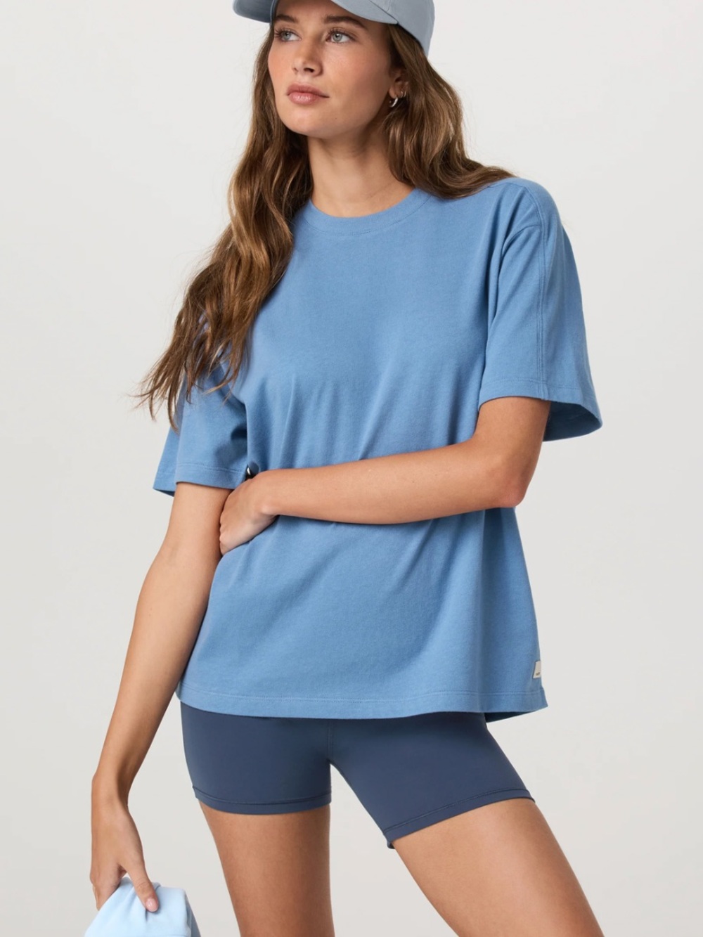 Vuori Short Sleeve Heavyweight Oversized Organic Cotton T-Shirt Light Blue